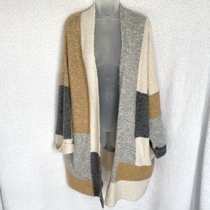 EUC Topshop long oversized color block cardigan